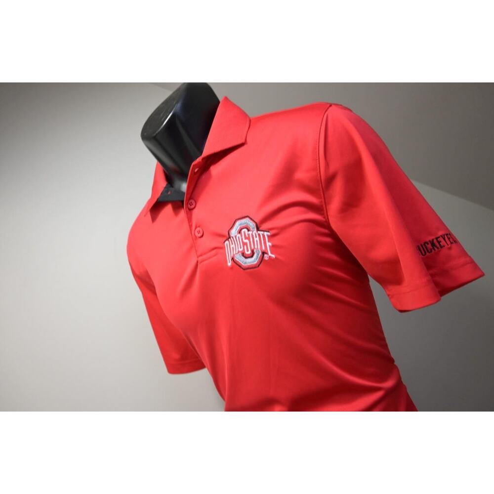 Varsity Golf Polo Ohio State Buckeyes Red Athletic Shirt Mens‎ Size Small